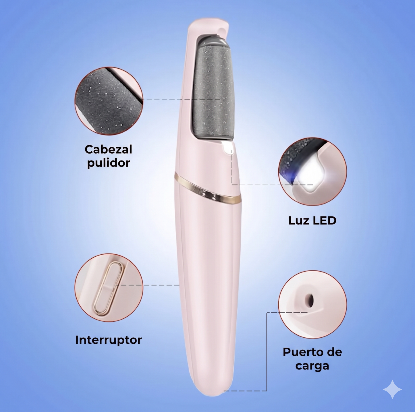 Lumina Sole - Removedor de Callos Eléctrico Recargable